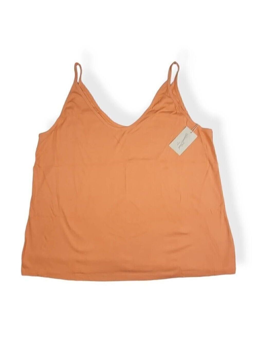 Universal Thread Orange Ribbed V Neck Tank Top 3X - Picture 2 of 3